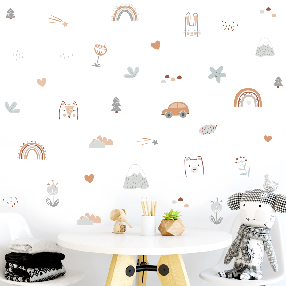 Cartoon Rainbow Animals Faces  - огляд і ціна Home Decor Vinyl Flooring