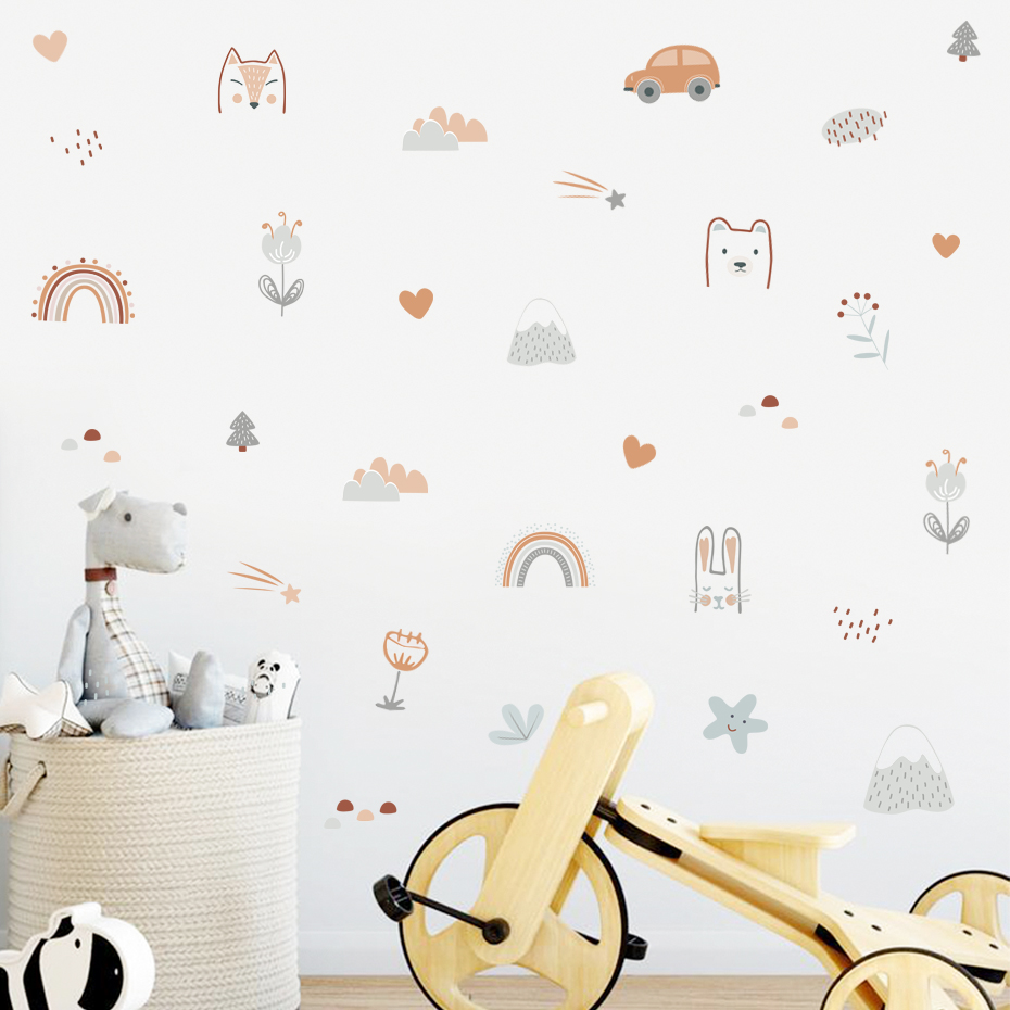 Cartoon Rainbow Animals Faces  - огляд і ціна Home Decor Vinyl Flooring