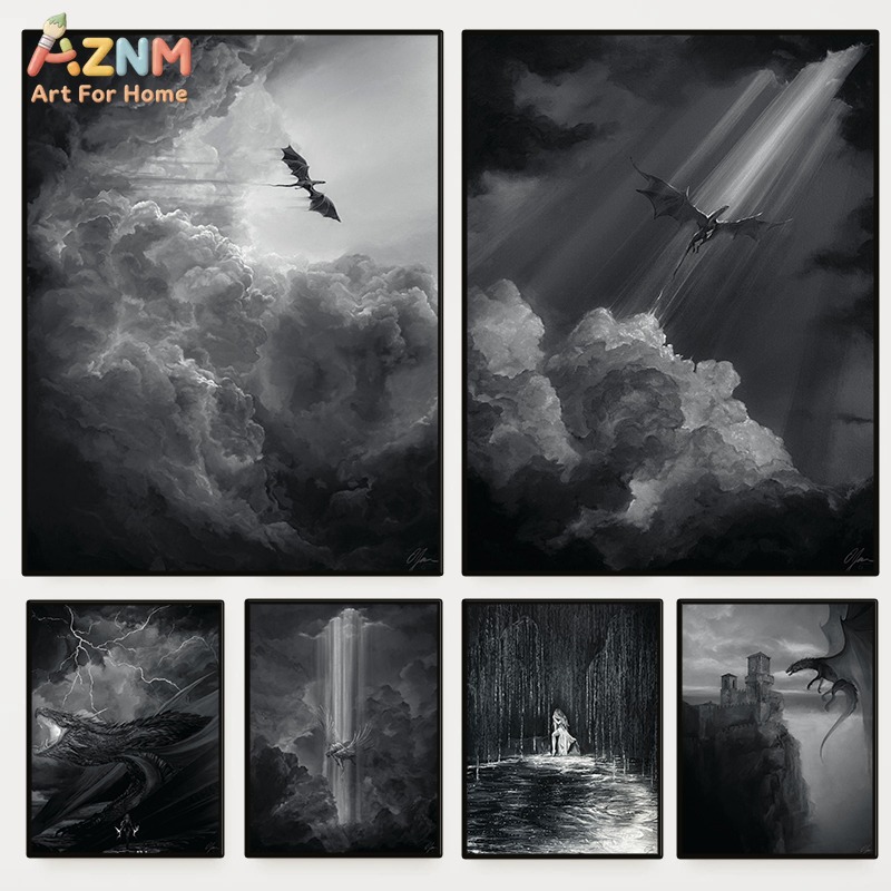 AZNM Black White Fantasy Drago - огляд і ціна Home Decor Medieval