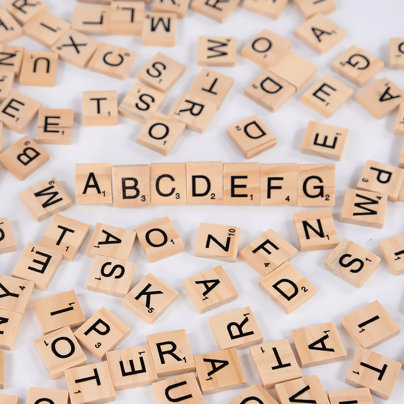100Pcs Wood Tiles Letter Alpha - огляд і ціна Wooden Letter Sign