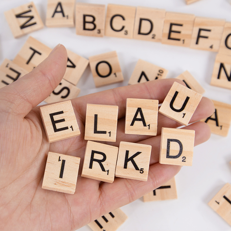 100Pcs Wood Tiles Letter Alpha - огляд і ціна Wooden Letter Sign