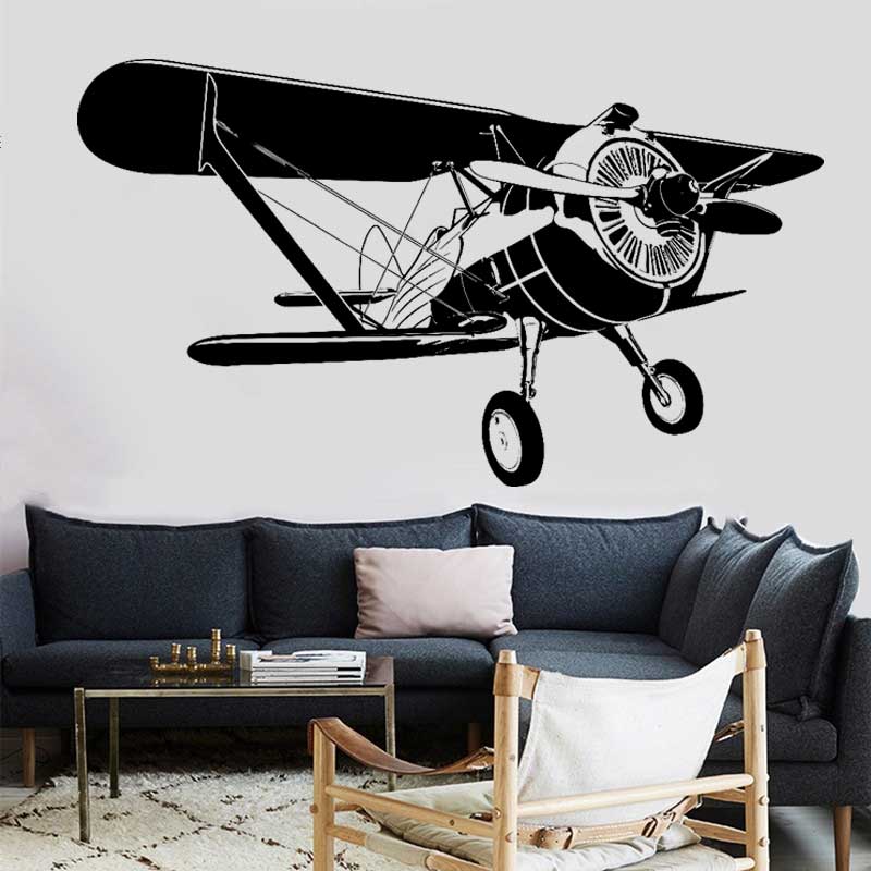 Airplane Retro Biplane Vinyl W - огляд і ціна Home Decor Vinyl Flooring