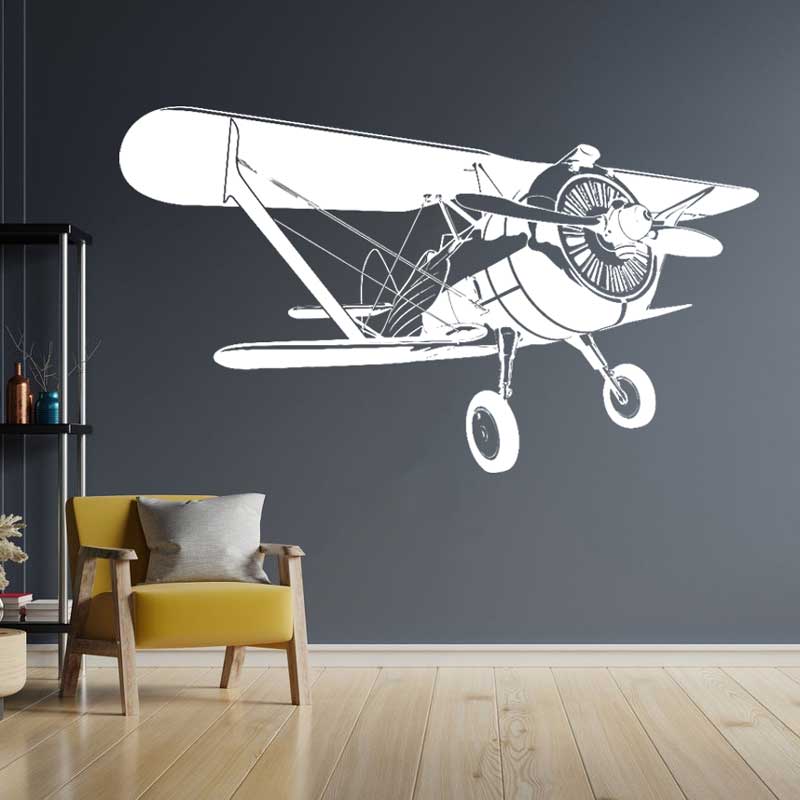 Airplane Retro Biplane Vinyl W - огляд і ціна Home Decor Vinyl Flooring