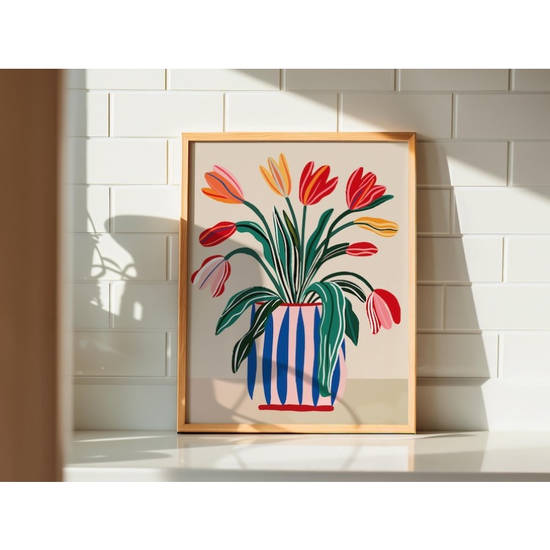 2pcs Tulip Flowers Canvas Wall - огляд і ціна Home Decor Tulip