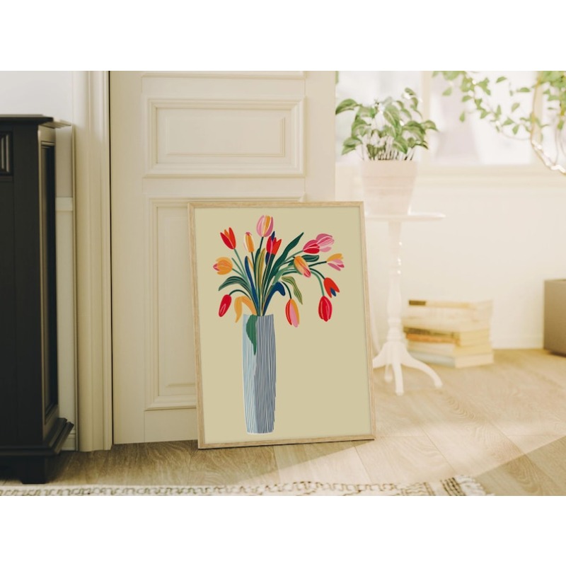 2pcs Tulip Flowers Canvas Wall - огляд і ціна Home Decor Tulip