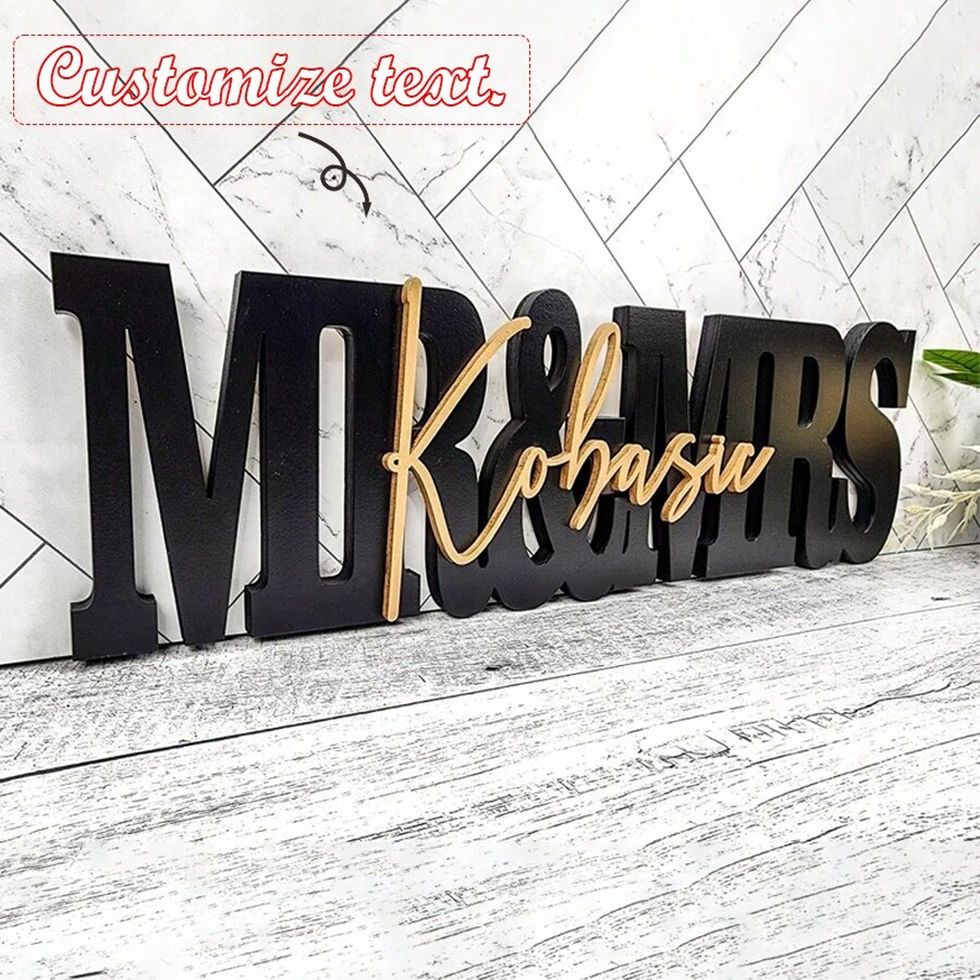 Custom Wedding Gift Logo with  - огляд і ціна Wooden Letter Sign