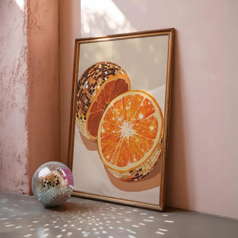 Modern Orange Disco Ball  Wall - огляд і ціна Home Decor Orange