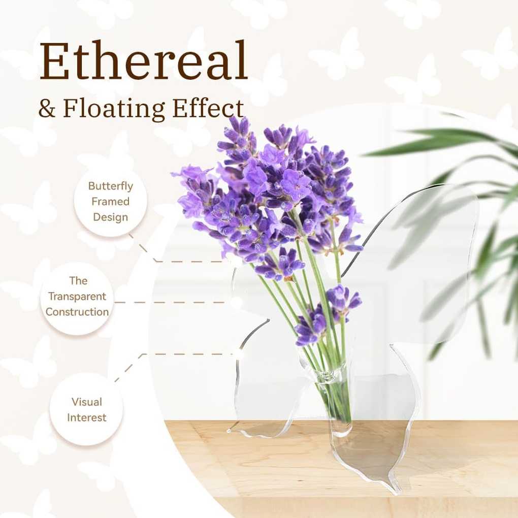 Transparent Butterfly Acrylic  - огляд і ціна Home Decor Vase With Flowers