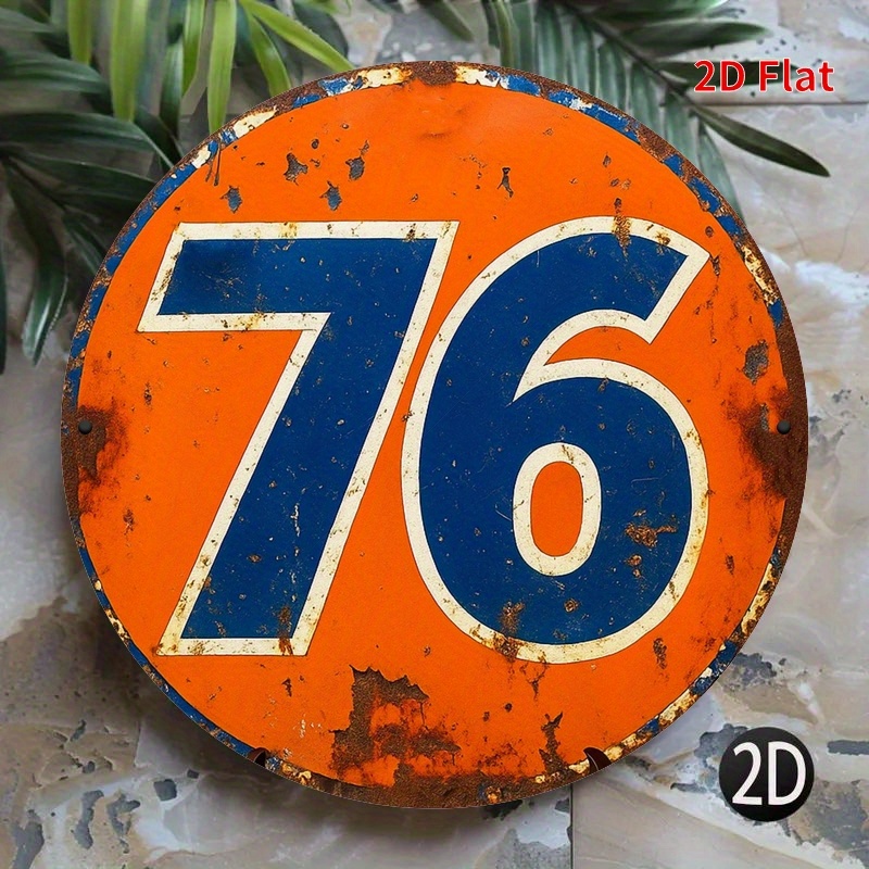 [2D Flat] Vintage 76 Gas Stati - огляд і ціна Home Decor Orange