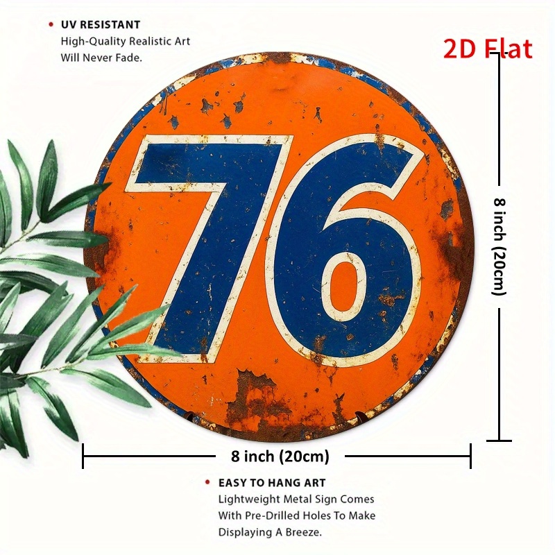 [2D Flat] Vintage 76 Gas Stati - огляд і ціна Home Decor Orange