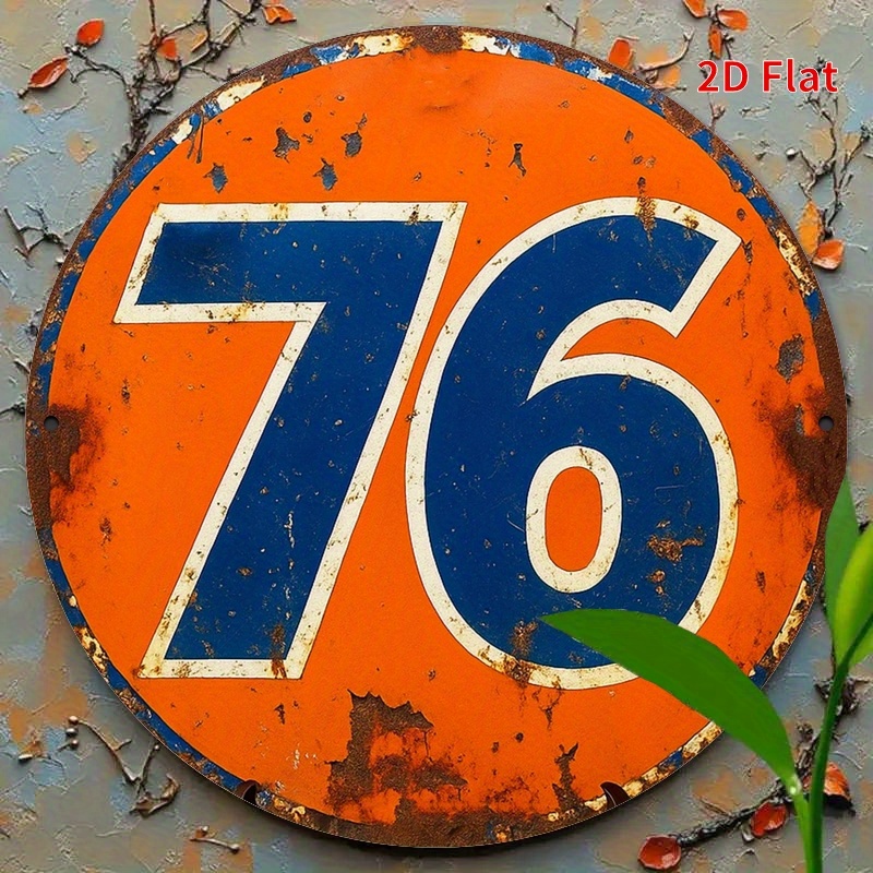 [2D Flat] Vintage 76 Gas Stati - огляд і ціна Home Decor Orange
