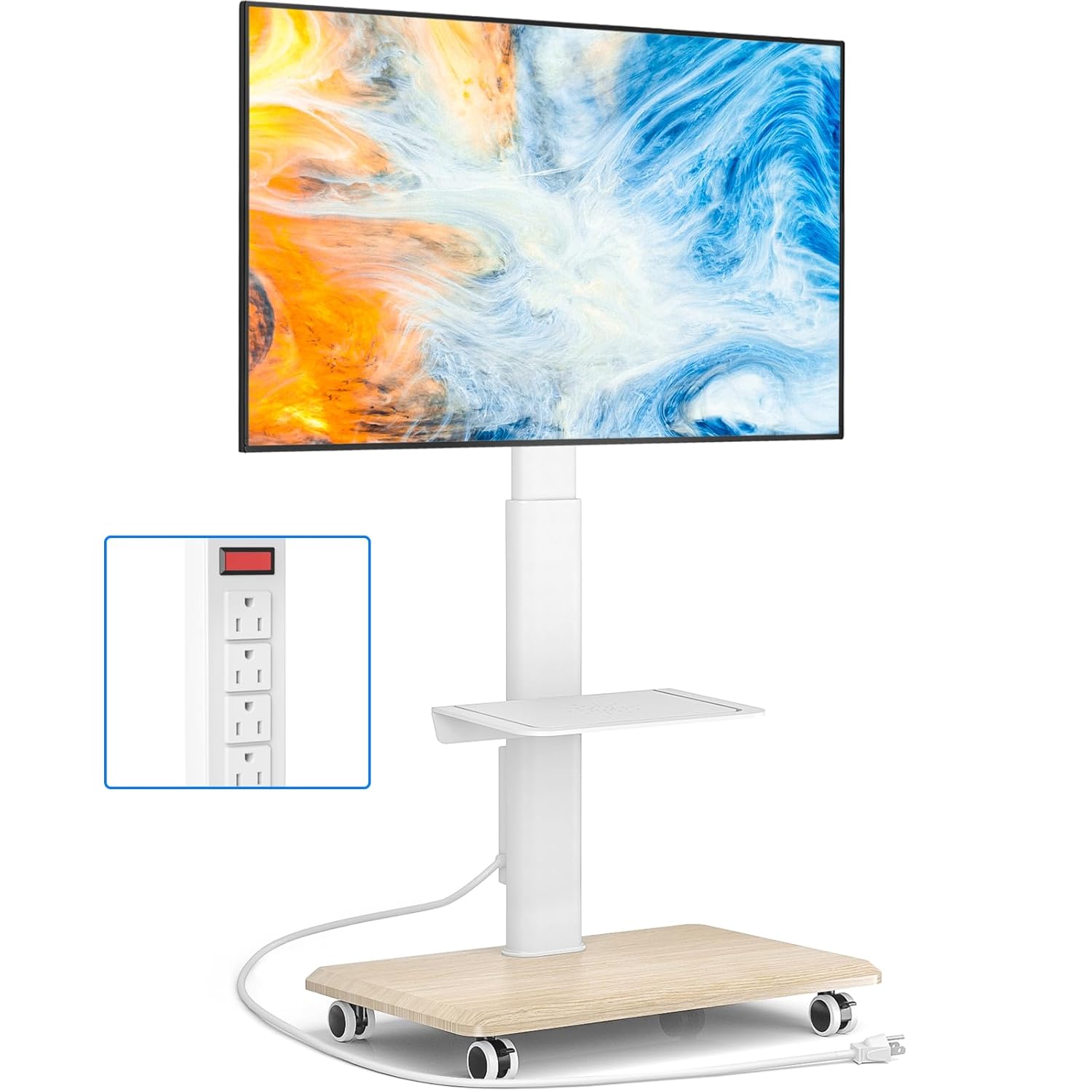 Sleek Rolling TV Stand With Po - огляд і ціна Home Decor On Wheels