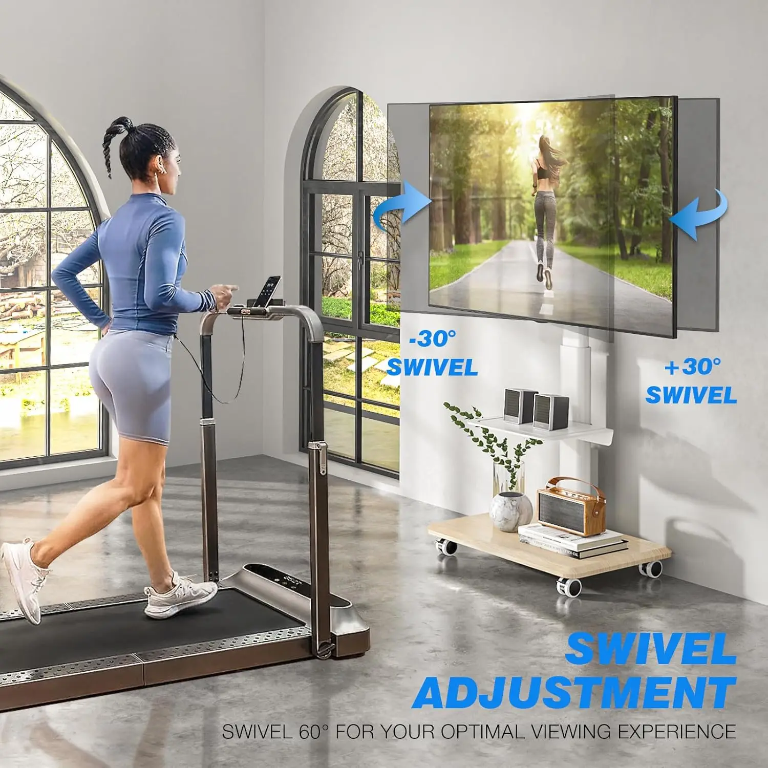 Sleek Rolling TV Stand with Po - огляд і ціна Home Decor On Wheels