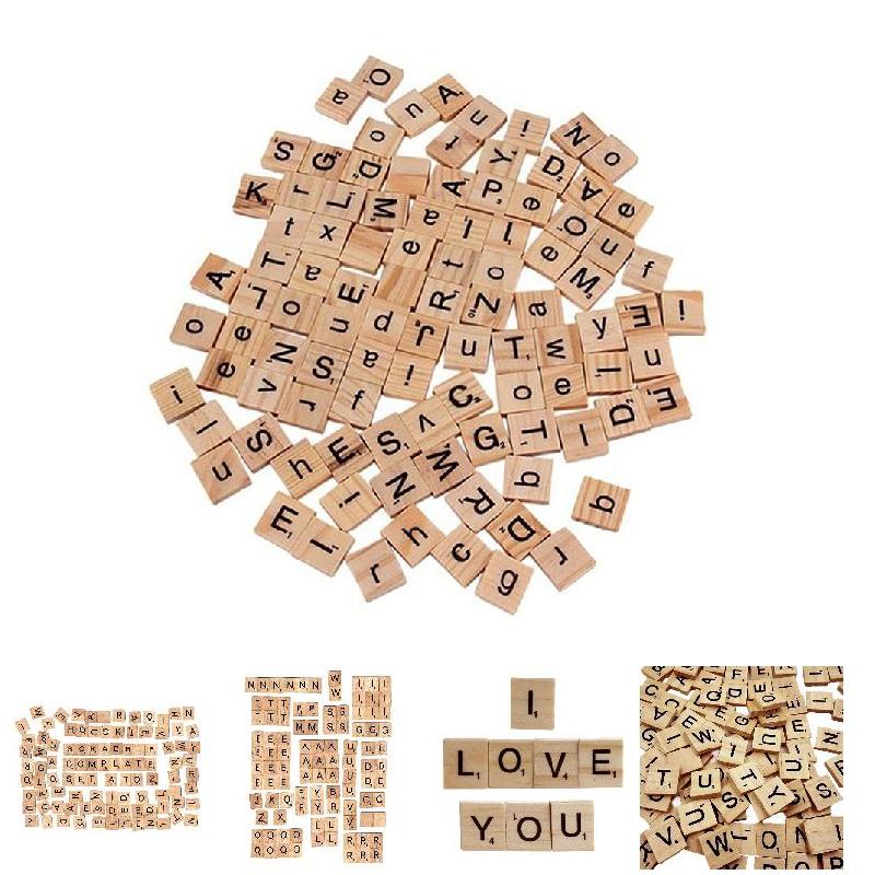 100pcs english letter Wood Til - огляд і ціна Wooden Letter Sign