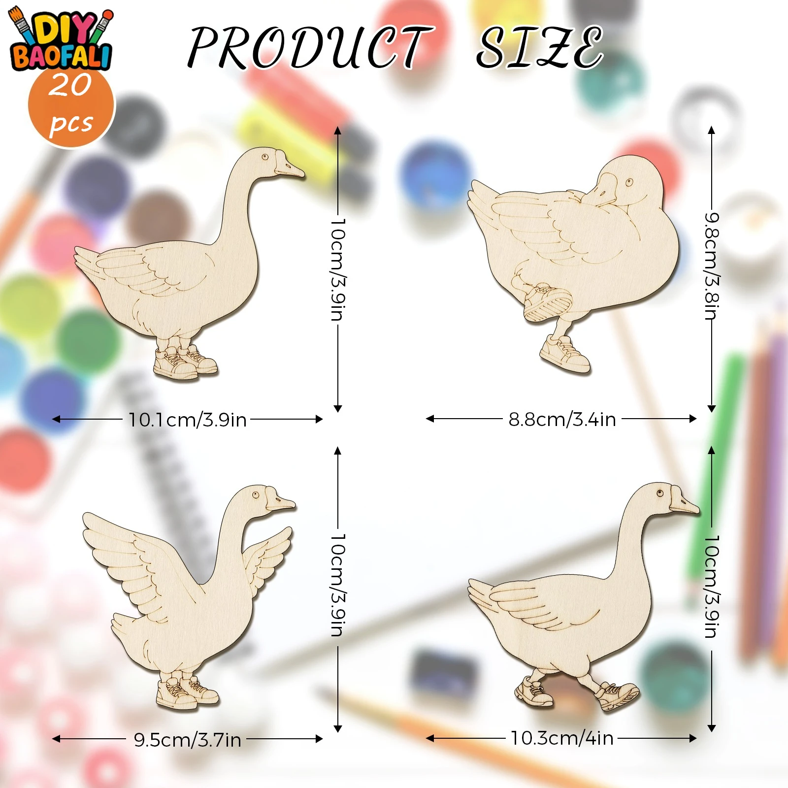 20pcs Unfinished Wooden Craft  - огляд і ціна Home Decor Painting
