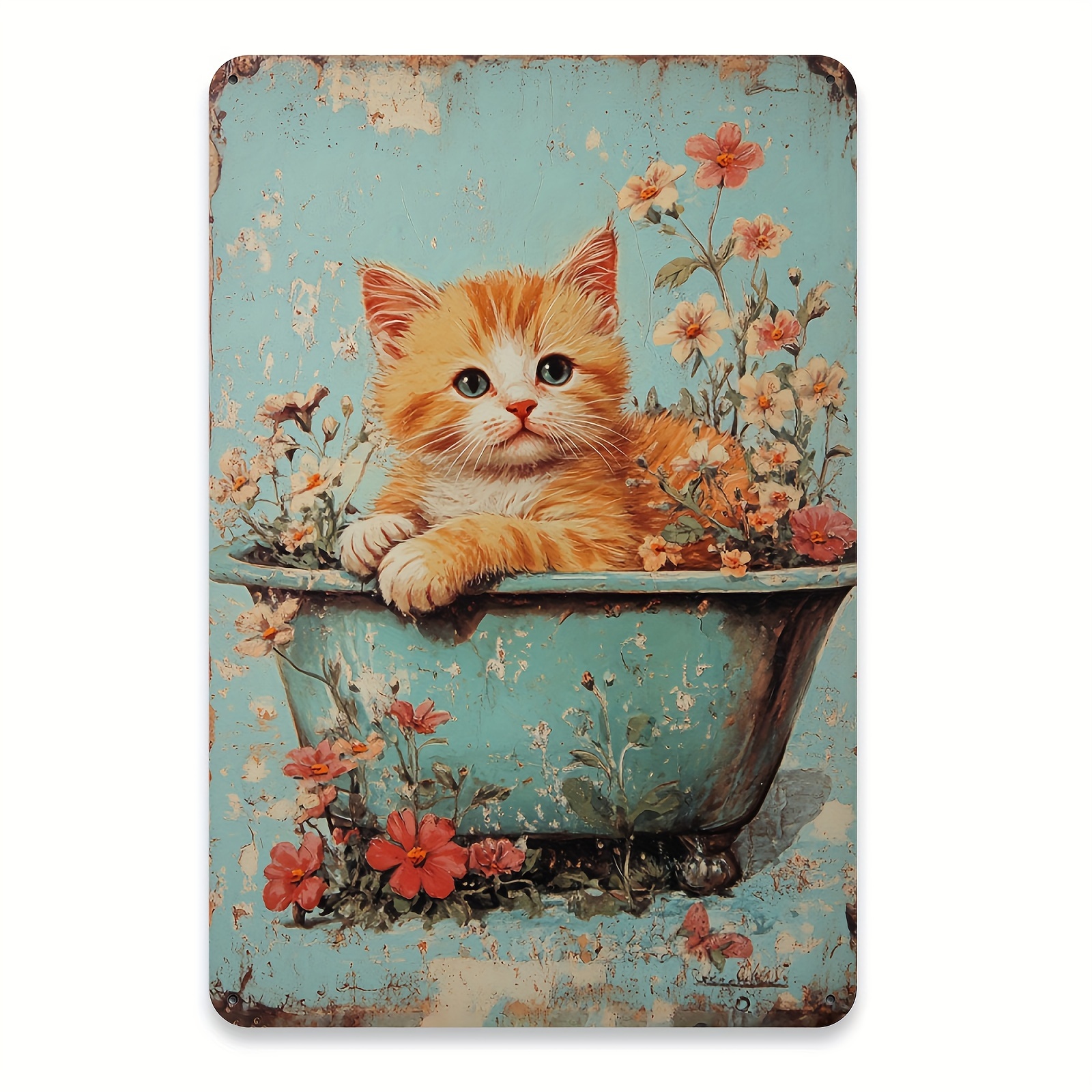 Vintage Kitten in Bathtub Meta - огляд і ціна Home Decor Orange