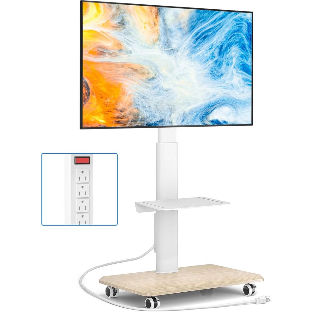 Sleek Rolling TV Stand with Po - огляд і ціна Home Decor On Wheels
